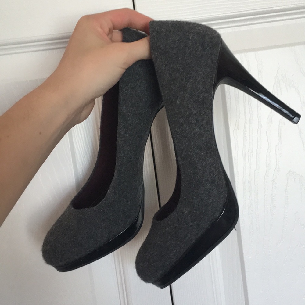 Gray Wool Pumps